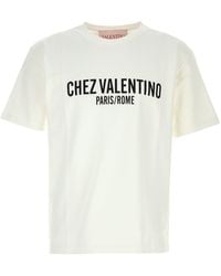 Valentino Garavani - T-shirt in cotone bianco - Lyst