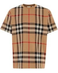Burberry - T-shirt vintage check in lana e seta uomo - Lyst