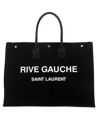 Saint Laurent - BORSA TOTE RIVE GAUCHE IN LINO - Lyst
