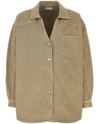 1989 STUDIO - Army Green Denim Oversize Shirt - Lyst