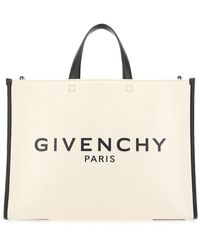 Givenchy Ivory Fabric Medium G Shopping Bag - White