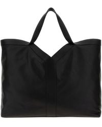 Saint Laurent - Borsa shopping maxi in pelle nera - Lyst