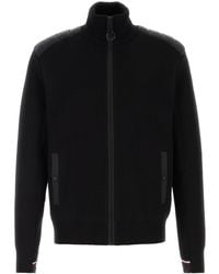 Moncler - Cardigan in misto lana nera - Lyst