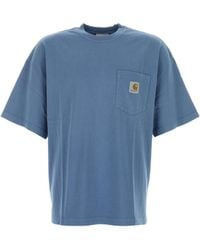 Carhartt - Cerulean Blue Cotton S/s Hudson Pocket T-shirt - Lyst