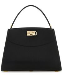 Ferragamo - Borsa a mano in pelle nera - Lyst