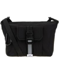 A.P.C. - Black Canvas Trek Crossbody Bag - Lyst