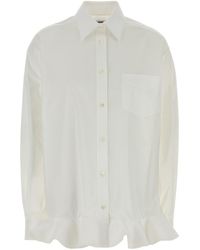 Moschino - White Stretch Poplin Shirt - Lyst