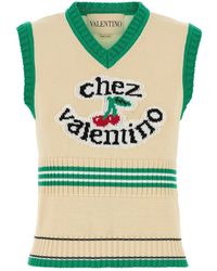 Valentino Garavani - Cream Cotton Vest - Lyst