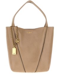 Chloé - Borsa shopping Spin piccola in pelle cappuccino - Lyst