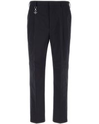 Prada - Pantalone in popeline blu navy - Lyst