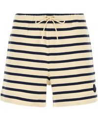 Moncler - Embroidered Cotton Shorts - Lyst