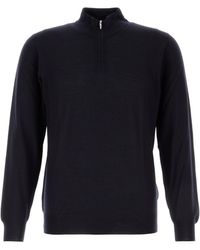 Fedeli - Midnight Blue Wool Favonio Sweater - Lyst