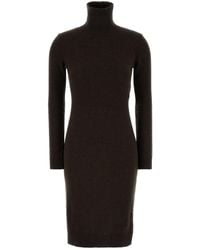 MM6 by Maison Margiela - Dark Brown Wool Blend Sweater Dress - Lyst