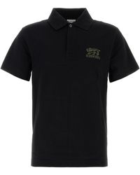 Burberry - Polo in piquet nero - Lyst