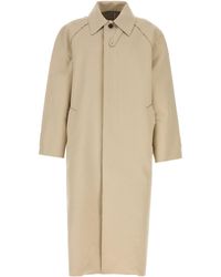Balenciaga - Beige Cotton Trench Coat - Lyst