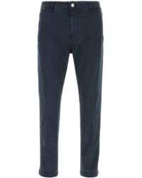 PT Torino - Navy Blue Stretch Cotton Pant - Lyst