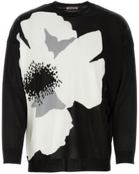 Valentino Garavani - Black Viscose Sweater - Lyst
