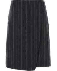 Loulou de Saison - Embroidered Wool Blend Mason Skirt - Lyst