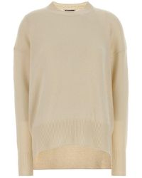 Jil Sander - Ivory Cashmere Oversize Sweater - Lyst