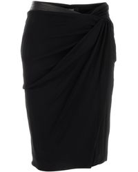 Versace - Gonna in viscosa stretch nera - Lyst