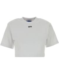 Off-White c/o Virgil Abloh - Off Stamp Rib Cropped Tee - Lyst
