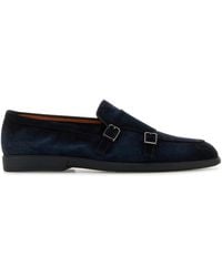 Santoni - Midnight Suede Pura Loafers - Lyst