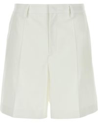 Valentino Garavani - White Wool Blend Bermuda Shorts - Lyst
