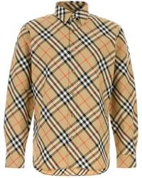 Burberry - Camicia in popeline stampato - Lyst