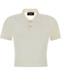 DSquared² - Polo in maglia bianca - Lyst