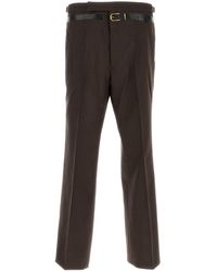 Prada - Pantalone dalla gamba ampia in misto mohair testa di moro - Lyst