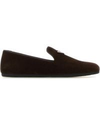 Prada - Mocassini in pelle scamosciata testa di moro - Lyst