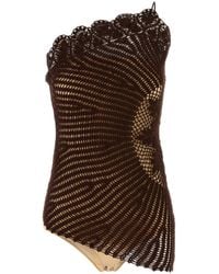 Magda Butrym - Top in crochet marrone - Lyst
