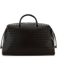 Bottega Veneta - Borsa da viaggio Weekender Tape in pelle testa di moro - Lyst
