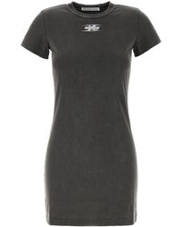 T By Alexander Wang - Mini abito t-shirt in cotone ardesia - Lyst