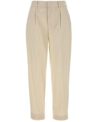 PT Torino - Ivory Stretch Cotton Blend Daisy Pant - Lyst