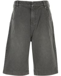 Entire studios - Bermuda in denim grigio scuro - Lyst
