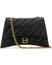 Balenciaga - Borsa a spalla Crush media in pelle nera - Lyst