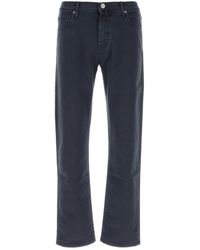 Incotex - Navy Blue Stretch Denim Jeans - Lyst