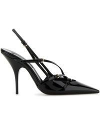 Miu Miu - Scarpe con tacco in pelle nera - Lyst