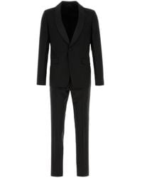 Prada - Completo in misto lana nera - Lyst