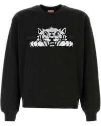 KENZO - Felpa in cotone nero - Lyst