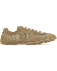 Prada - Sneakers Montecarlo beige in pelle scamosciata e rete - Lyst