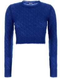 Jil Sander - Blue Mohair Blend Sweater - Lyst