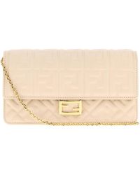 Fendi - Portafoglio Baguette in nappa avorio - Lyst