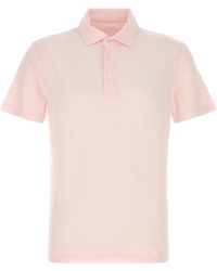 Fedeli - Light Pink Stretch Cotton Polo Shirt - Lyst