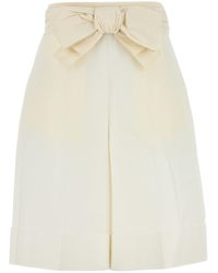 Valentino Garavani - White Cotton Blend Bermuda Shorts - Lyst