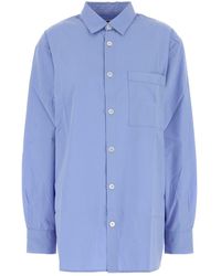 Tekla - Cerulean Blue Poplin Oversize Pyjama Shirt - Lyst