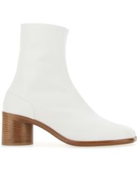 Maison Margiela Leather Tabi Boots - White