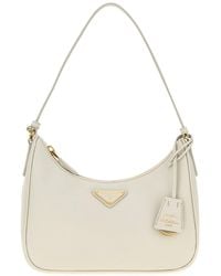 Prada - Borsa a spalla Re-Edition 2005 in pelle gesso - Lyst