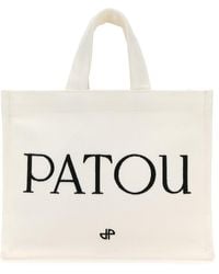 Patou - Borsa shopping Tote piccola in tela bianca - Lyst